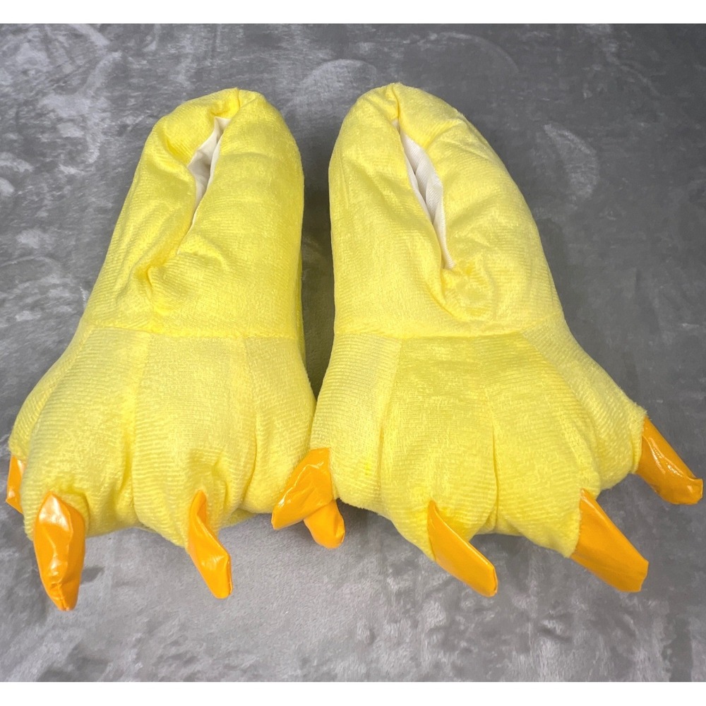 Yellow Monster Claw Plush Novelty Slippers Orange Talons Costume House Shoes OS